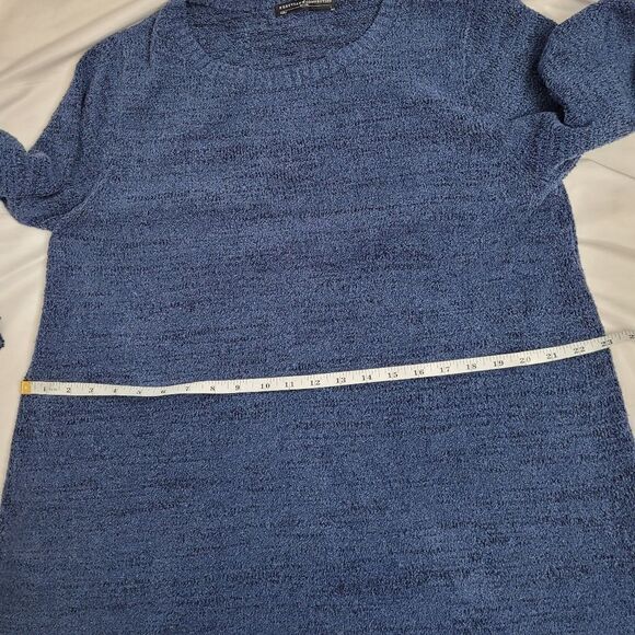 PERUVIAN CONNECTION blue sweater tunic dress pima cotton oversized cozy L - Picture 6 of 8